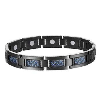 Exclusive Blue Carbon Fiber Titanium Steel Magnetic Bracelet