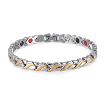 Gold Silver Titanium Steel Magnetic Bracelet