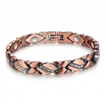 Magnetic Copper & Crystal Bracelets for Women