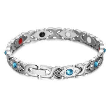 Women's Light Blue Crystal Magnetic Bracelets