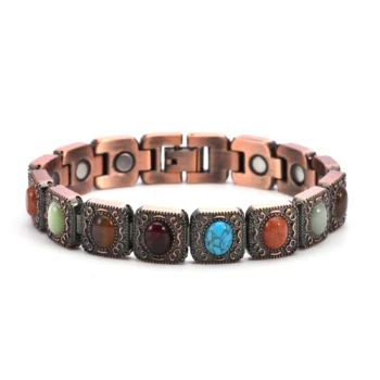 Women's Pure Copper Magnetic Bracelet with Natural Stones