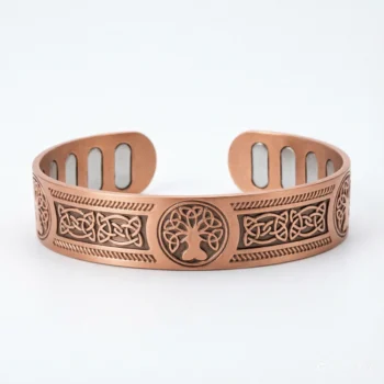 Men's Pure Copper Magnetic Cuff Bangle - Trinity Weave