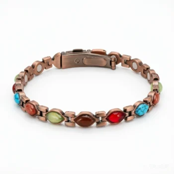 Pure Copper Magnetic Adjustable Natural Stones Bracelets for Women - Luna - Pain Relief & Wellness Therapy