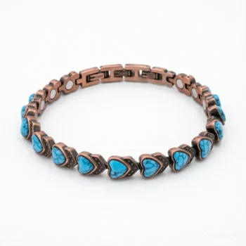 Pure Copper Magnetic Adjustable Natural Stones Bracelets for Women - Ocean Bloom - Pain Relief & Wellness Therapy
