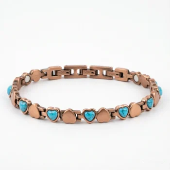 Pure Copper Magnetic Adjustable Natural Stones Bracelets for Women - Ocean Heart - Pain Relief & Wellness Therapy