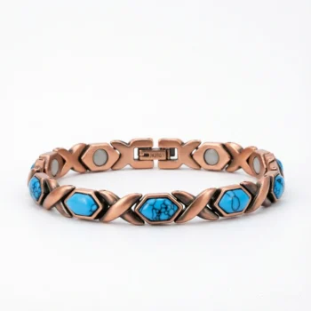 Pure Copper Magnetic Adjustable Natural Stones Bracelets for Women - Ocean Whisper - Pain Relief & Wellness Therapy