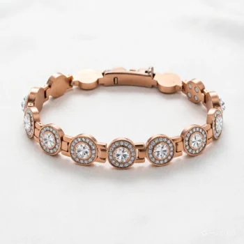 Women's Pure Copper Crystal Bracelet, 4X Ultra Strength Magnetic Therapy Bangle Sparkle Sphere - Copper