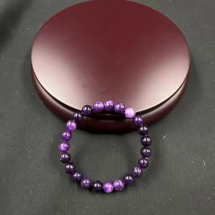Natural Amethyst Beaded Bracelet | Handmade Healing Jewelry - Image 7