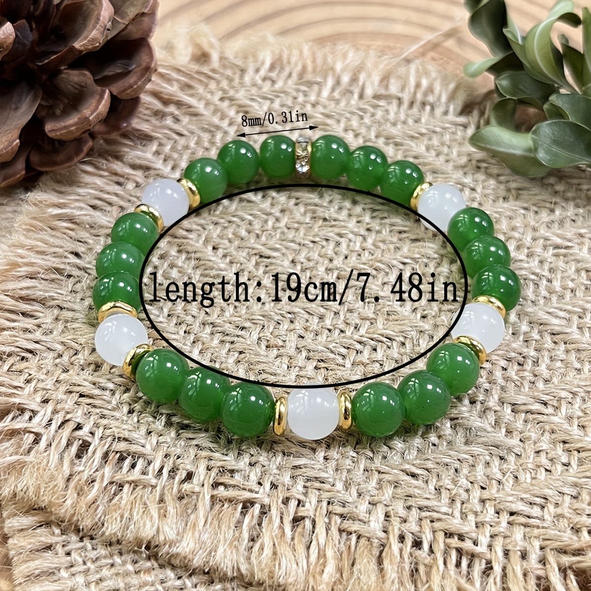 Bohemian Vintage Green "Money" Crystal Bracelet – Handcrafted Natural Stone Jewelry - Image 3