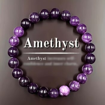 Natural Amethyst Beaded Bracelet | Handmade Healing Jewelry