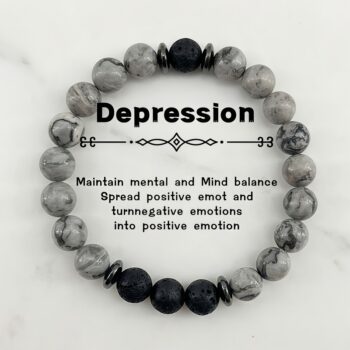 Vintage Handcrafted Picture Jasper Crystal Bracelet – Natural Stone Jewelry for Inner Peace