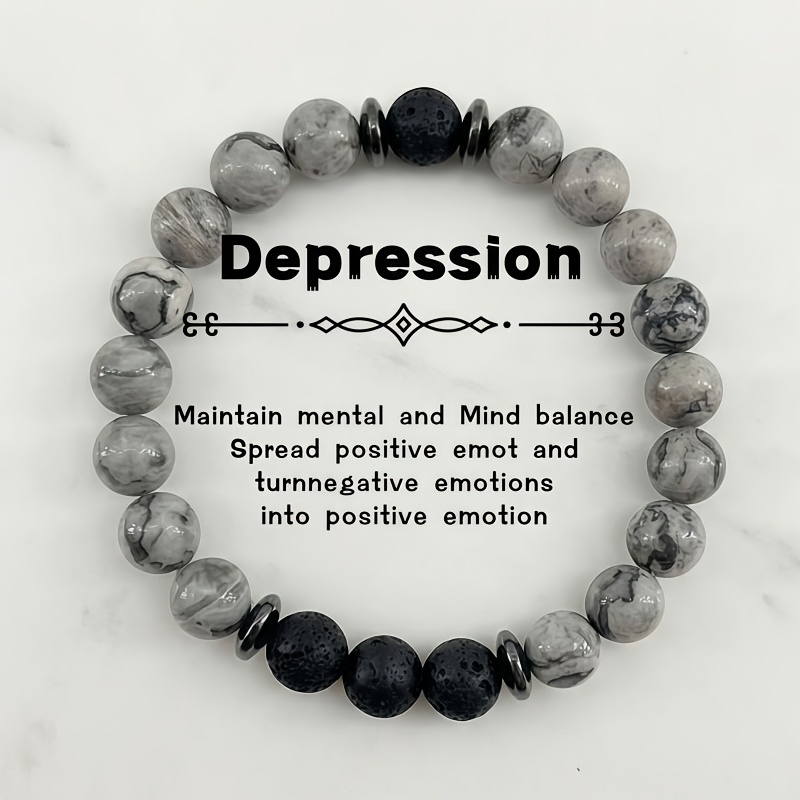 Vintage Handcrafted Picture Jasper Crystal Bracelet – Natural Stone Jewelry for Inner Peace