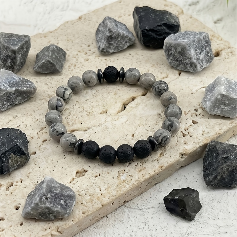 Vintage Handcrafted Picture Jasper Crystal Bracelet – Natural Stone Jewelry for Inner Peace - Image 2