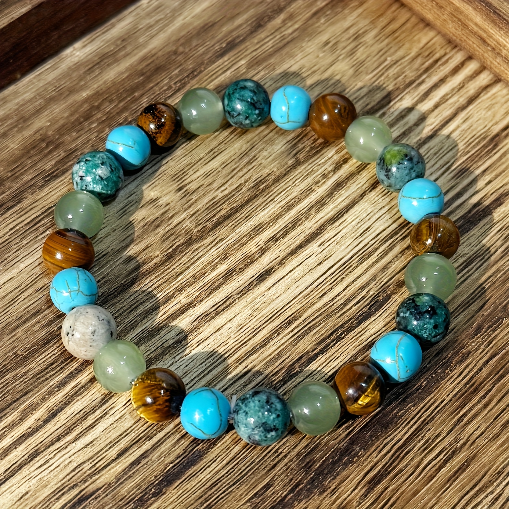 "Tiger's Lapis" Bohemian Crystal Bracelet – Natural African Stone Jewelry for Women - Image 3