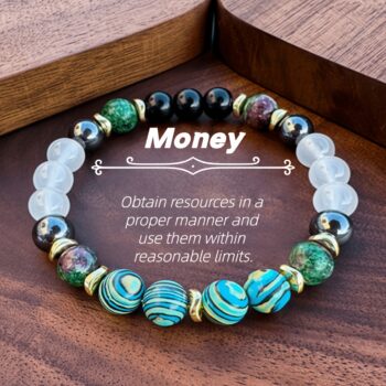Bohemian Natural Stone "Money" Crystal Bracelet – Lapis, Malachite & Clear Quartz