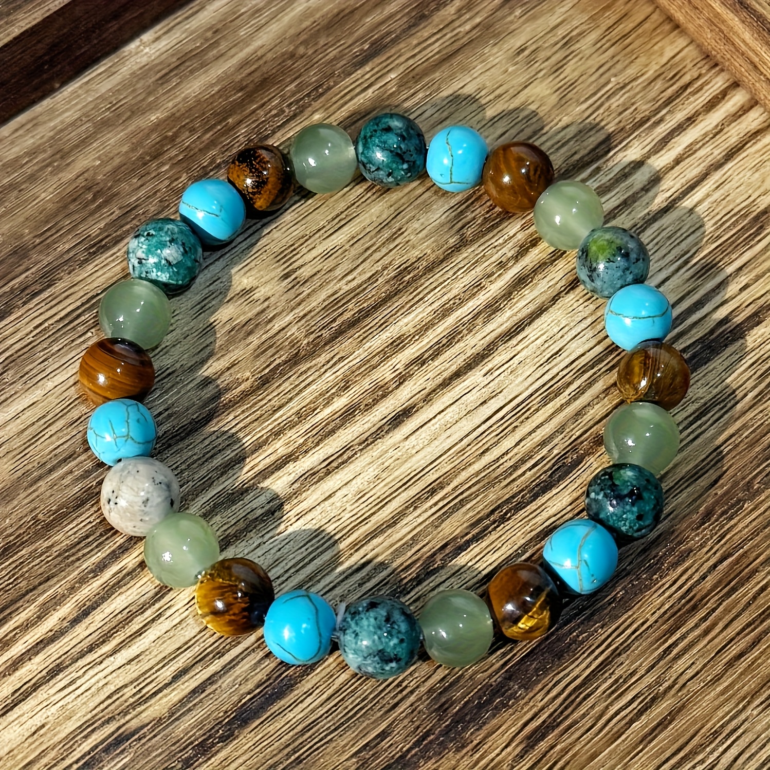 "Tiger's Lapis" Bohemian Crystal Bracelet – Natural African Stone Jewelry for Women - Image 2