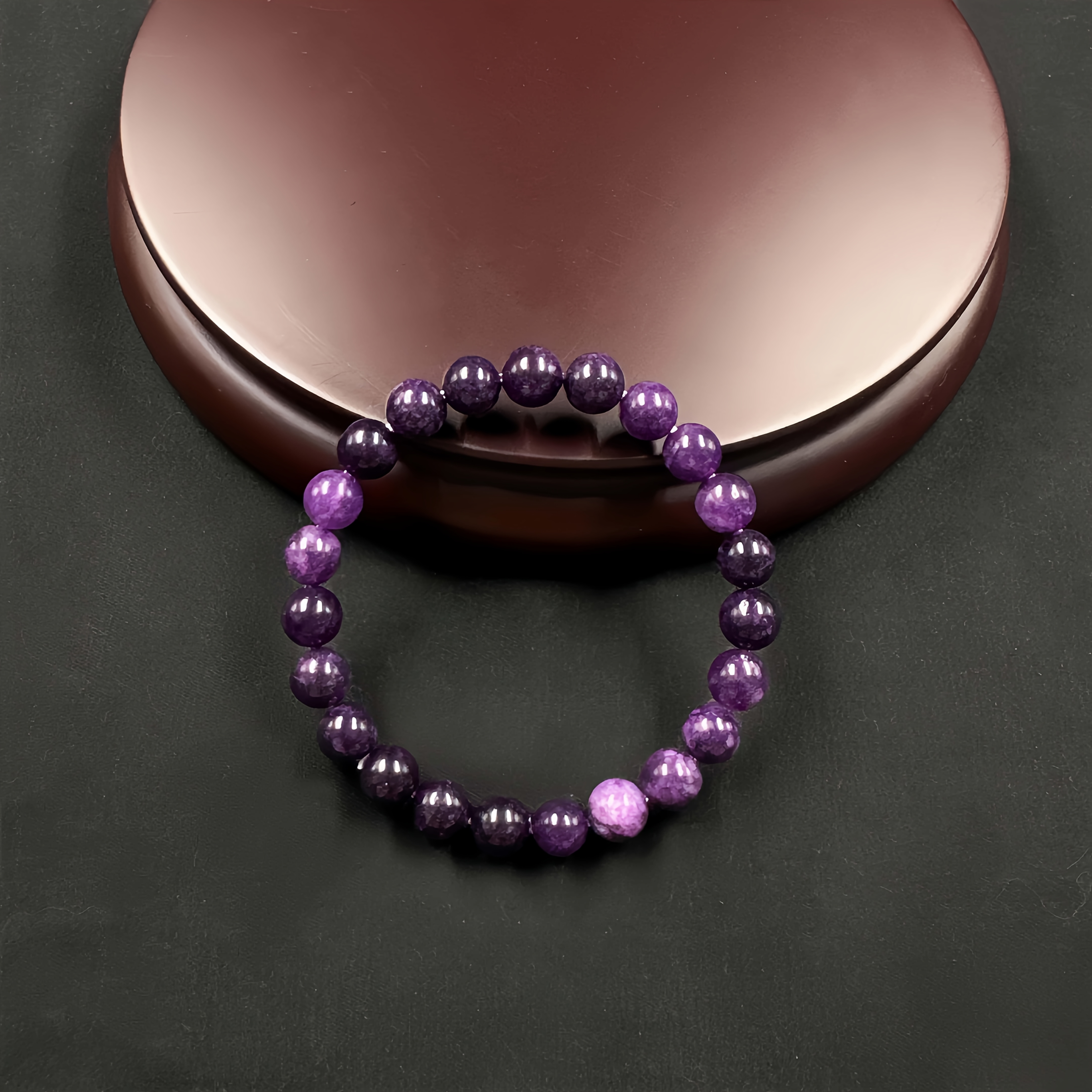 Natural Amethyst Beaded Bracelet | Handmade Healing Jewelry - Image 3