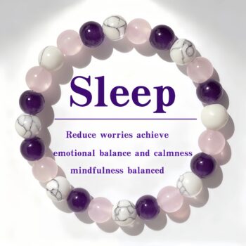 Amethyst & Rose Quartz "Sleep" Crystal Bracelet – Natural Stone Jewelry for Deep Rest