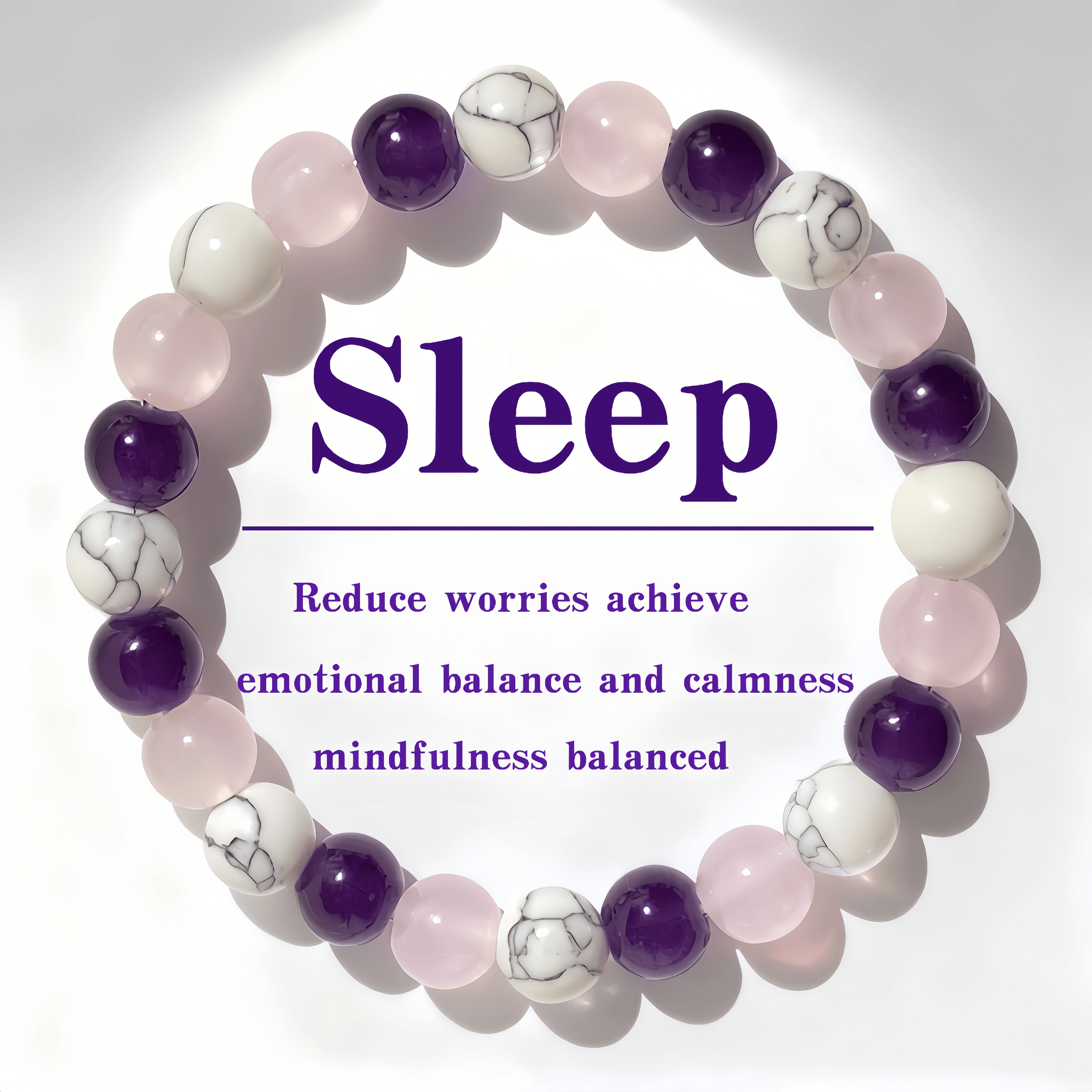 Amethyst & Rose Quartz "Sleep" Crystal Bracelet – Natural Stone Jewelry for Deep Rest