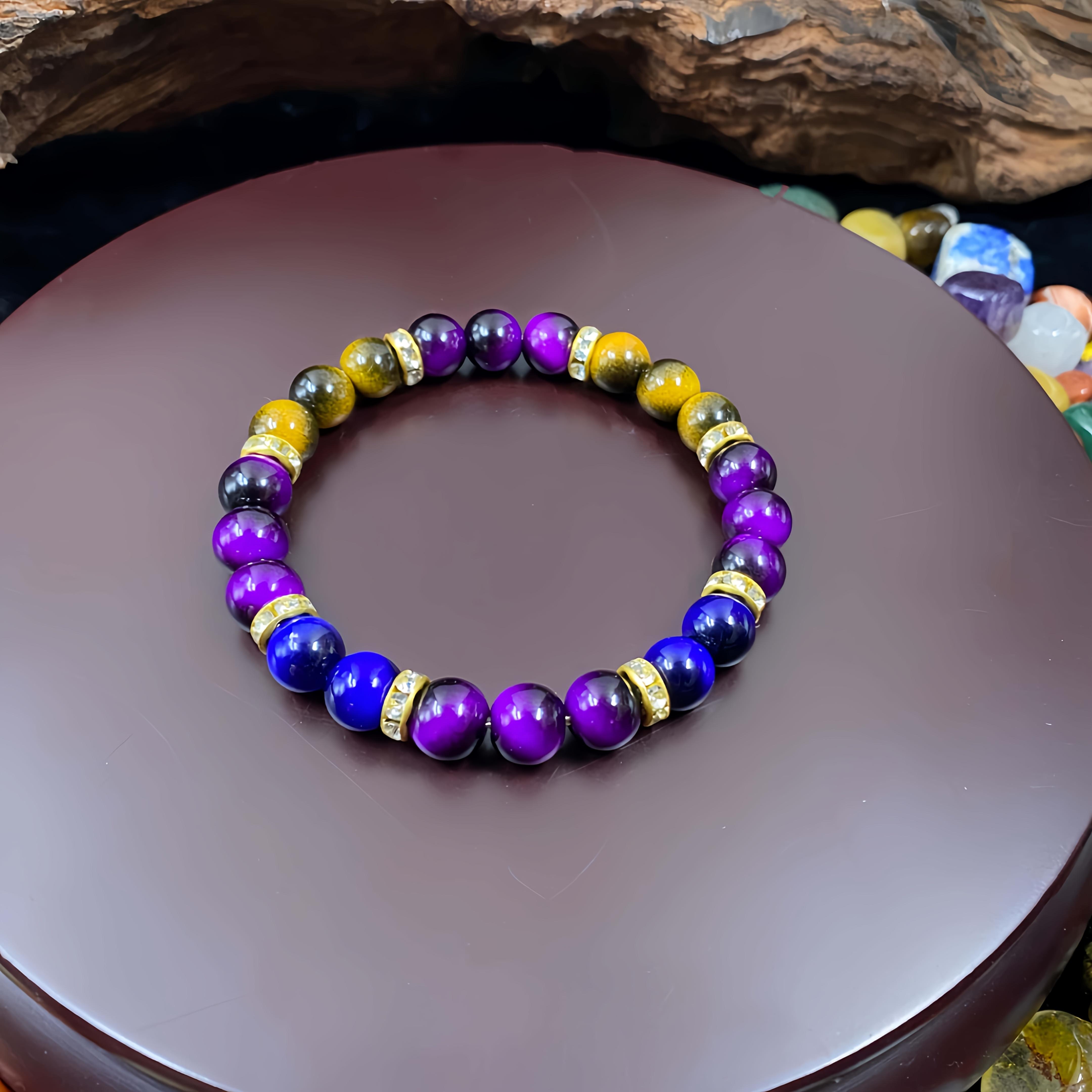 The "Money" Manifestation Crystal Bracelet – Handmade Tiger's Eye & Gold Tone - Image 3