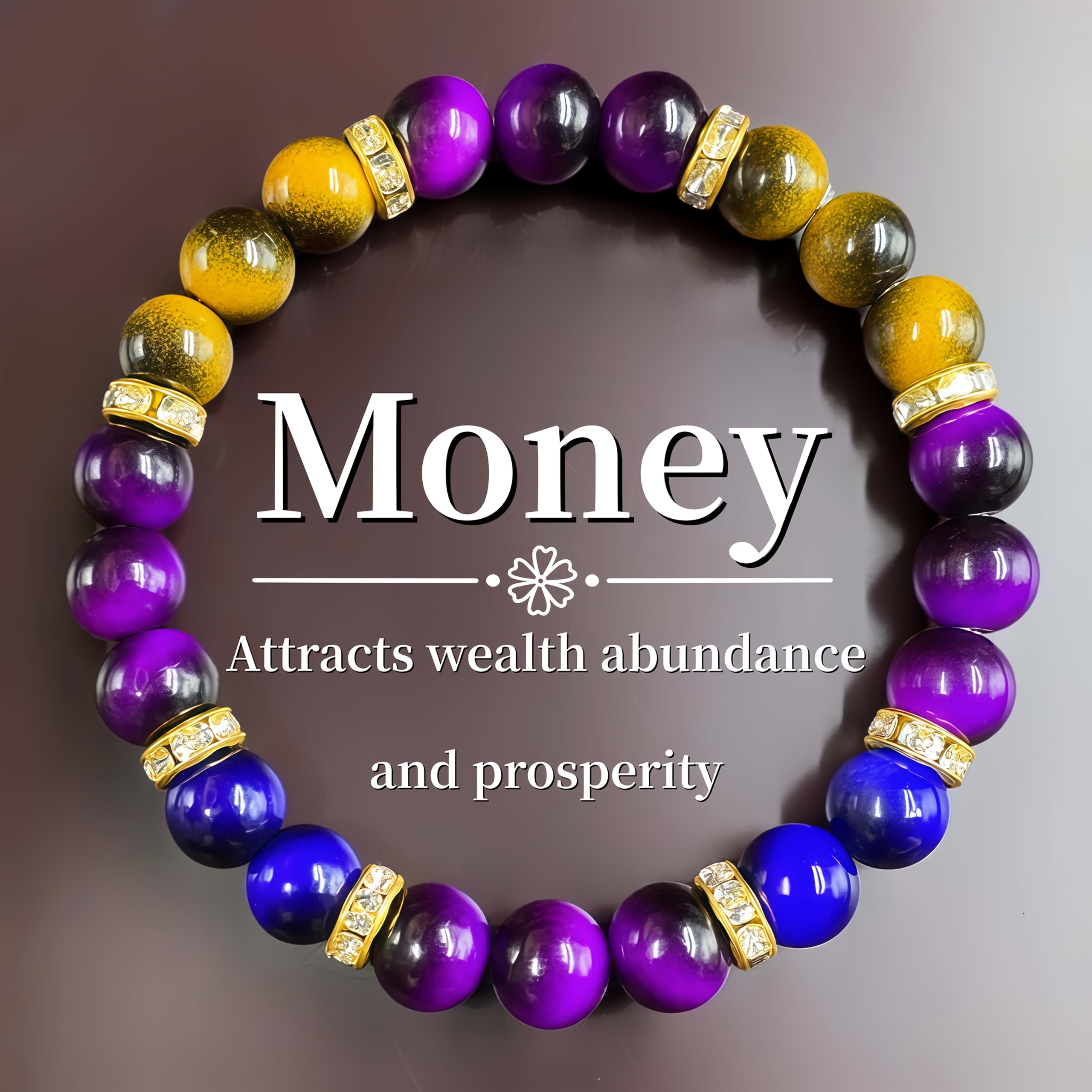 The "Money" Manifestation Crystal Bracelet – Handmade Tiger's Eye & Gold Tone