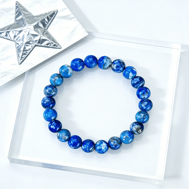 Natural Lapis Lazuli Stretch Crystal Bracelet – Handmade Blue Crystal Jewelry for Women - Image 4