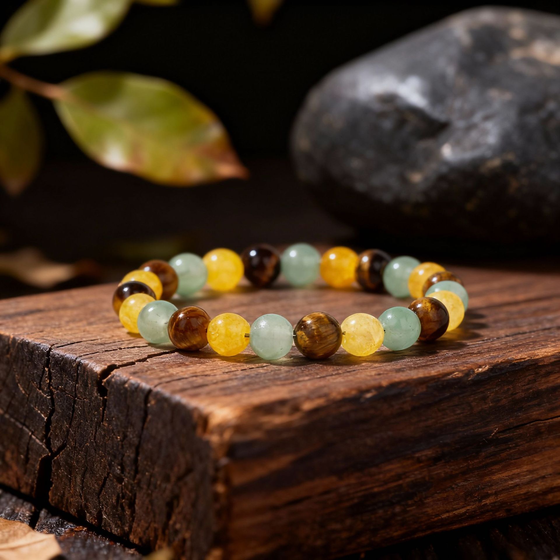 Colorful Tiger's Eye Beaded Crystal Bracelet – Handmade Energy Jewelry for the Modern Women - Image 2