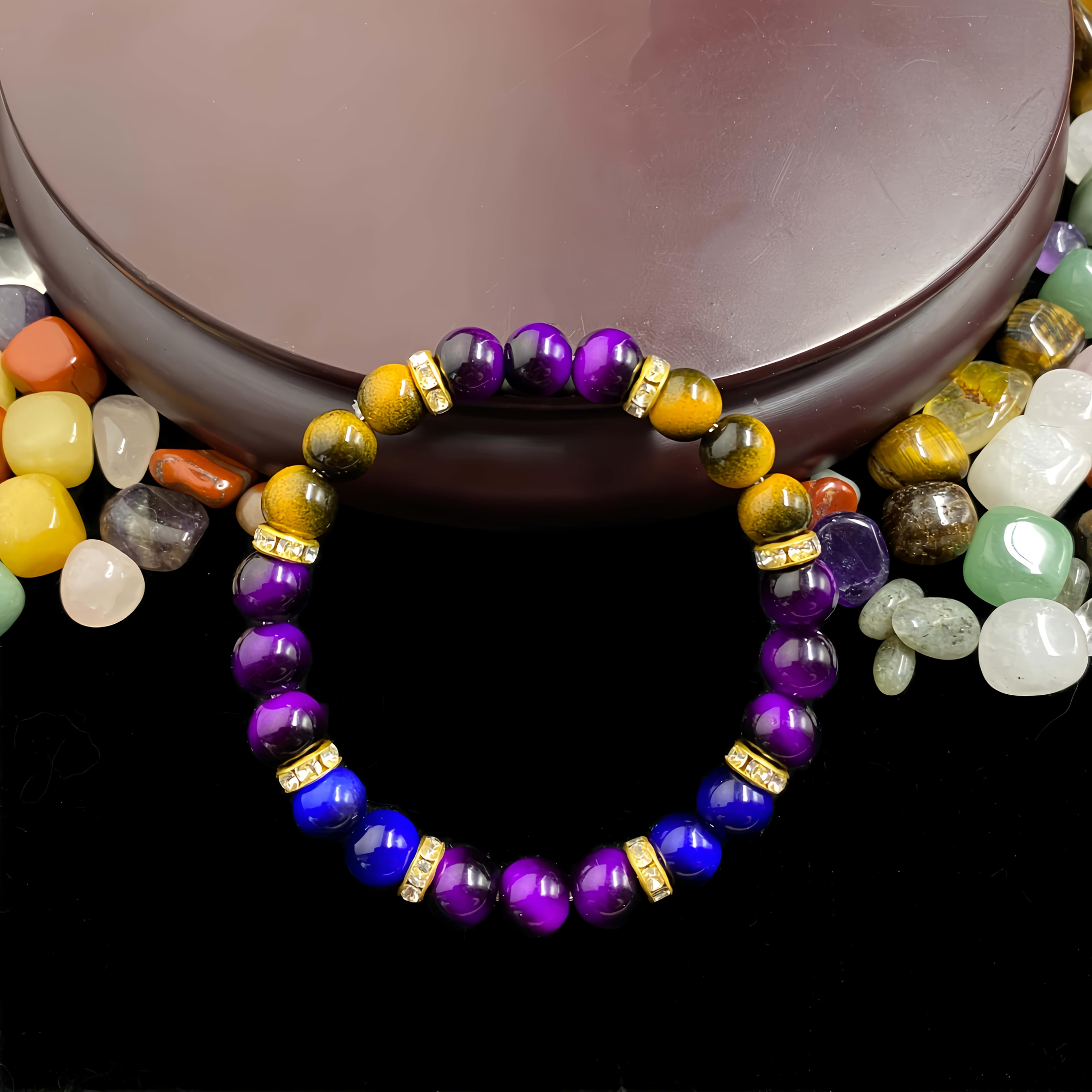 The "Money" Manifestation Crystal Bracelet – Handmade Tiger's Eye & Gold Tone - Image 4