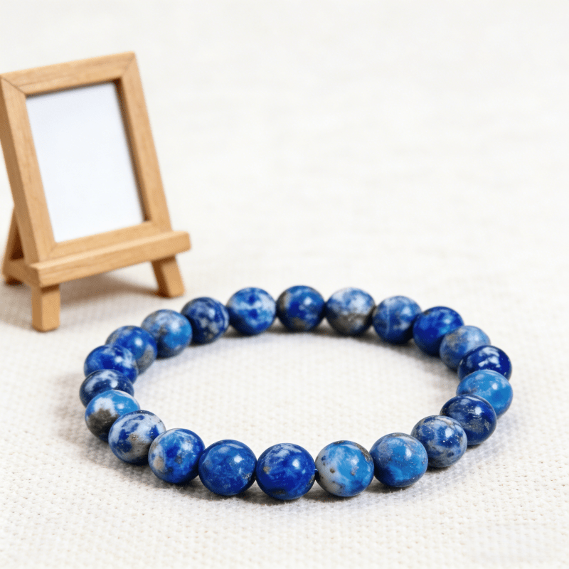 Natural Lapis Lazuli Stretch Crystal Bracelet – Handmade Blue Crystal Jewelry for Women - Image 2