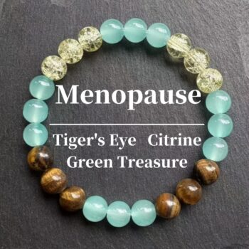 Natural Tiger's Eye and Green Treasure Beaded Crystal Bracelet
