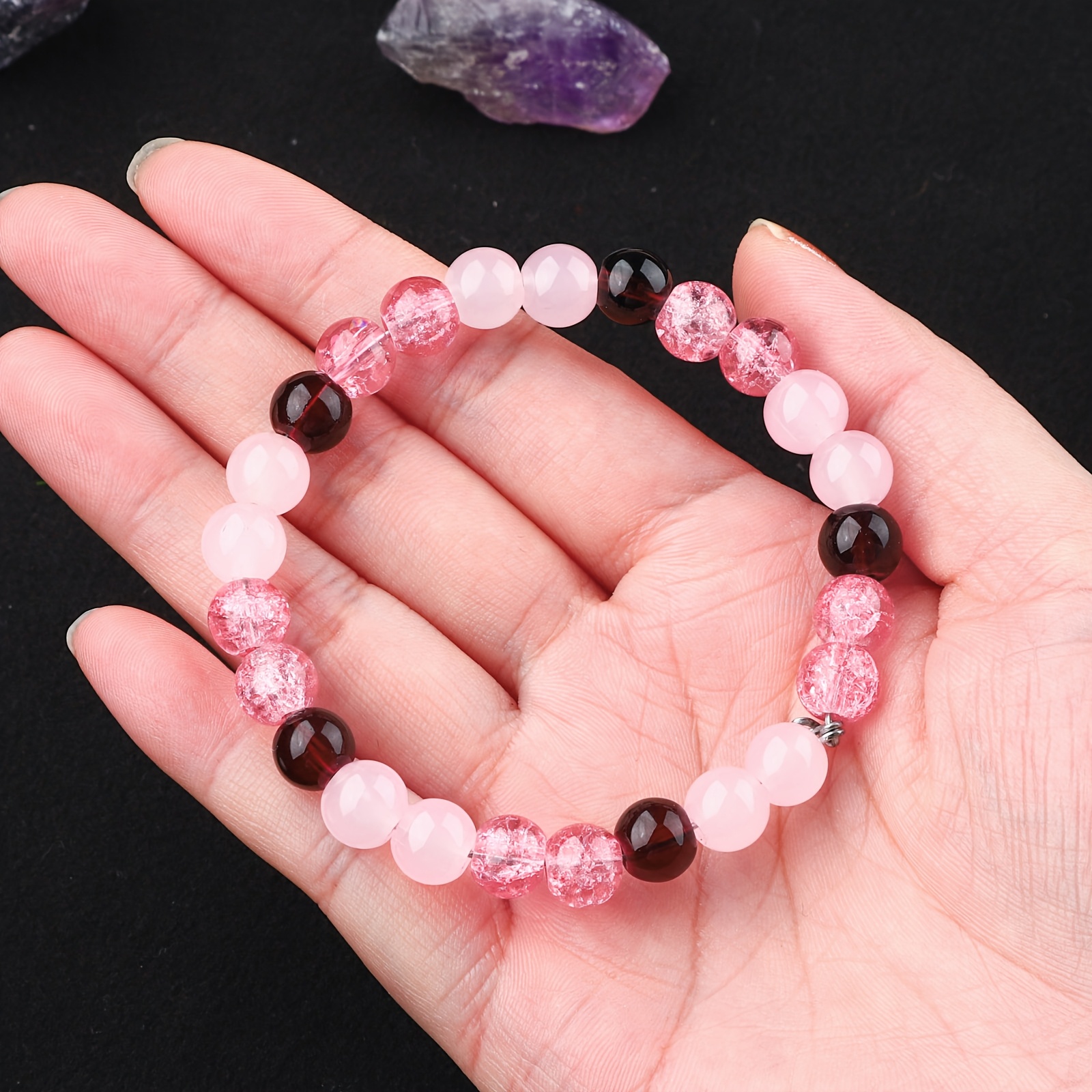 Rose Quartz & Red Jasper Bracelet – Natural Pink Heart Stone for Love & Good Luck - Image 5
