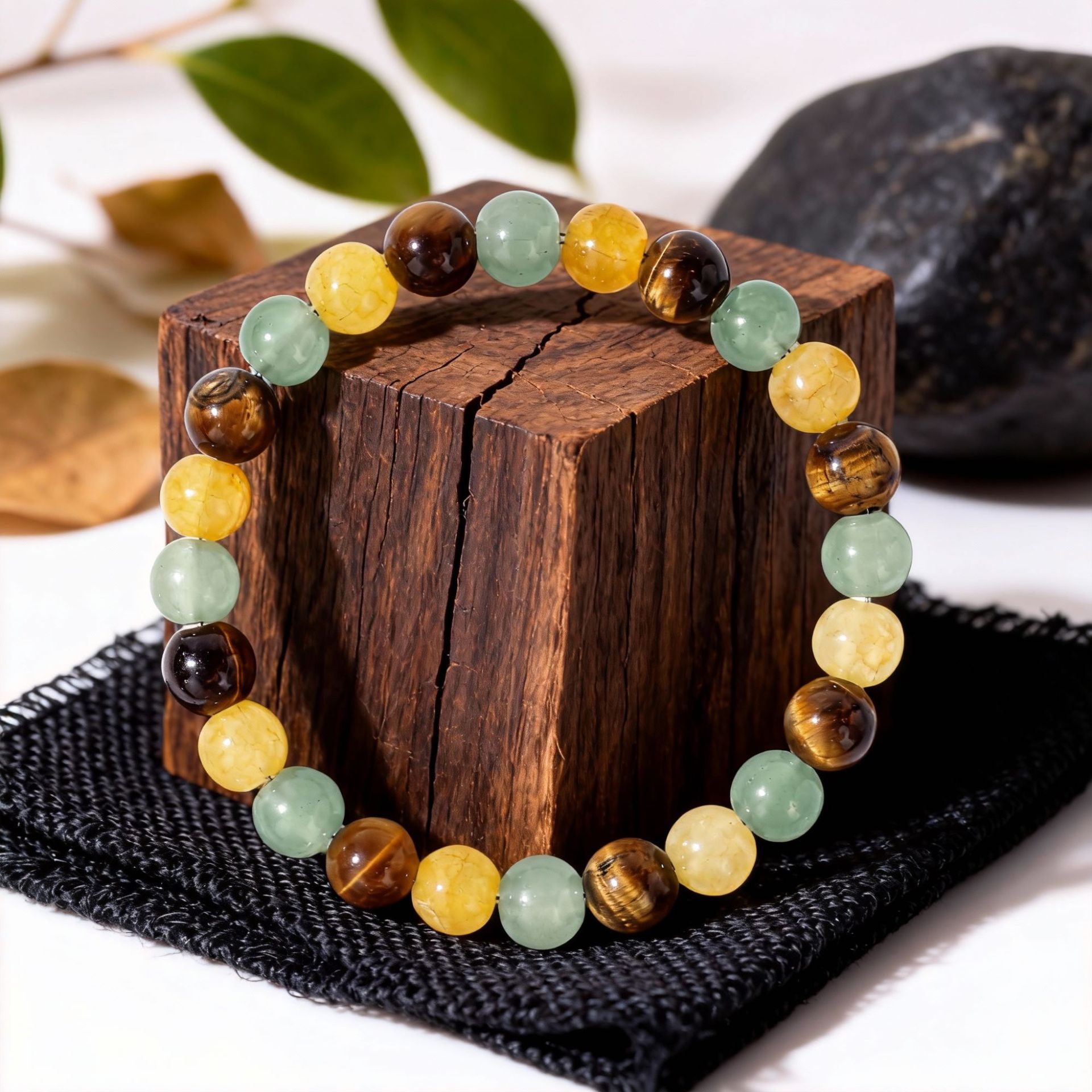 Colorful Tiger's Eye Beaded Crystal Bracelet – Handmade Energy Jewelry for the Modern Women - Image 5