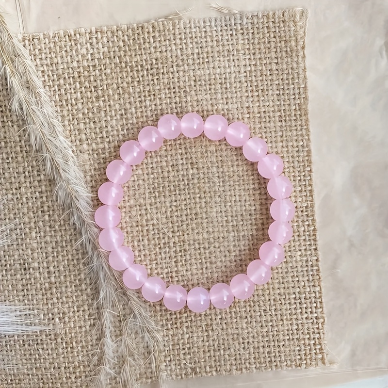Natural Rose Quartz Heart Bracelet – Handmade Pink Crystal for Love & Luck - Image 3