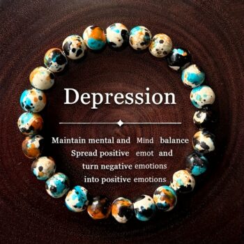 Natural Imperial Jasper Crystal Bracelet for Women – Blue Gemstone Stretch Bracelet for Balance & Positive Energy