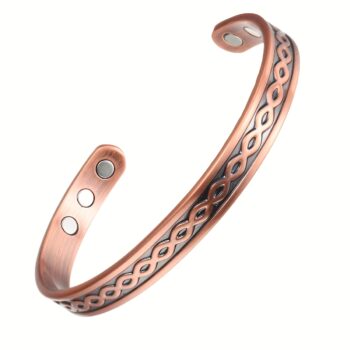 Women's Adjustable Copper Magnetic Bracelet – Celtic Knot Braided Pure Copper Cuff Bangle for Everyday Wellness & Elegant Style