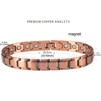 Premium Men's Copper Magnetic Anklet – Adjustable Link Chain Bracelet with Magnetic Design
