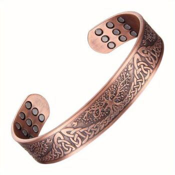 Vintage Celtic Copper Magnetic Bracelet for Men & Women – Adjustable Pure Copper Cuff with Embedded Magnets